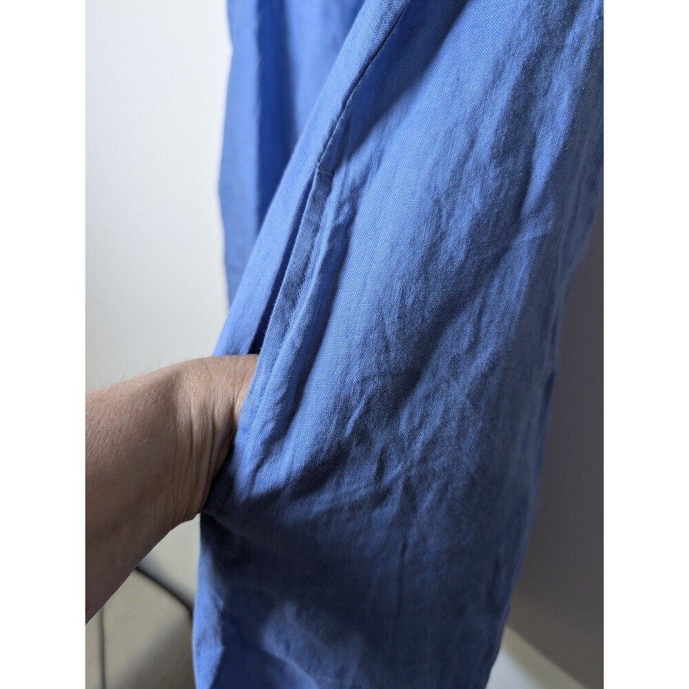 J.Jill Love Linen Dress Womens Large Blue Sleeveless Shift Midi Dress Lagenlook - Picture 4 of 5